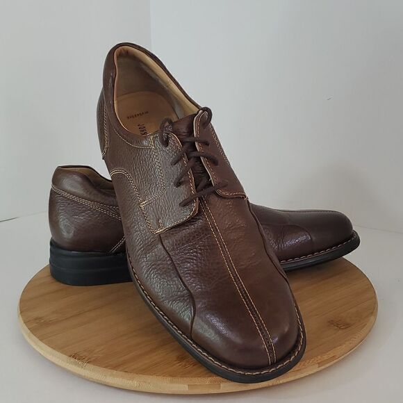 Johnston & Murphy Shuler Bicycle Dark Brown Leather Lace Up Derby Men's Size 12 - Picture 1 of 10